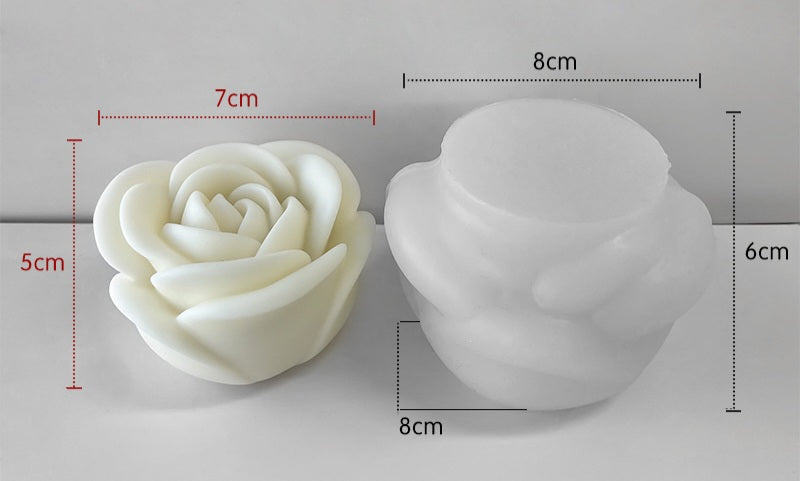 View of the Rosa Candle Moulds silicone candle mould from MYKA Candles and Moulds, ideal for DIY soap moulds and cake mould projects.