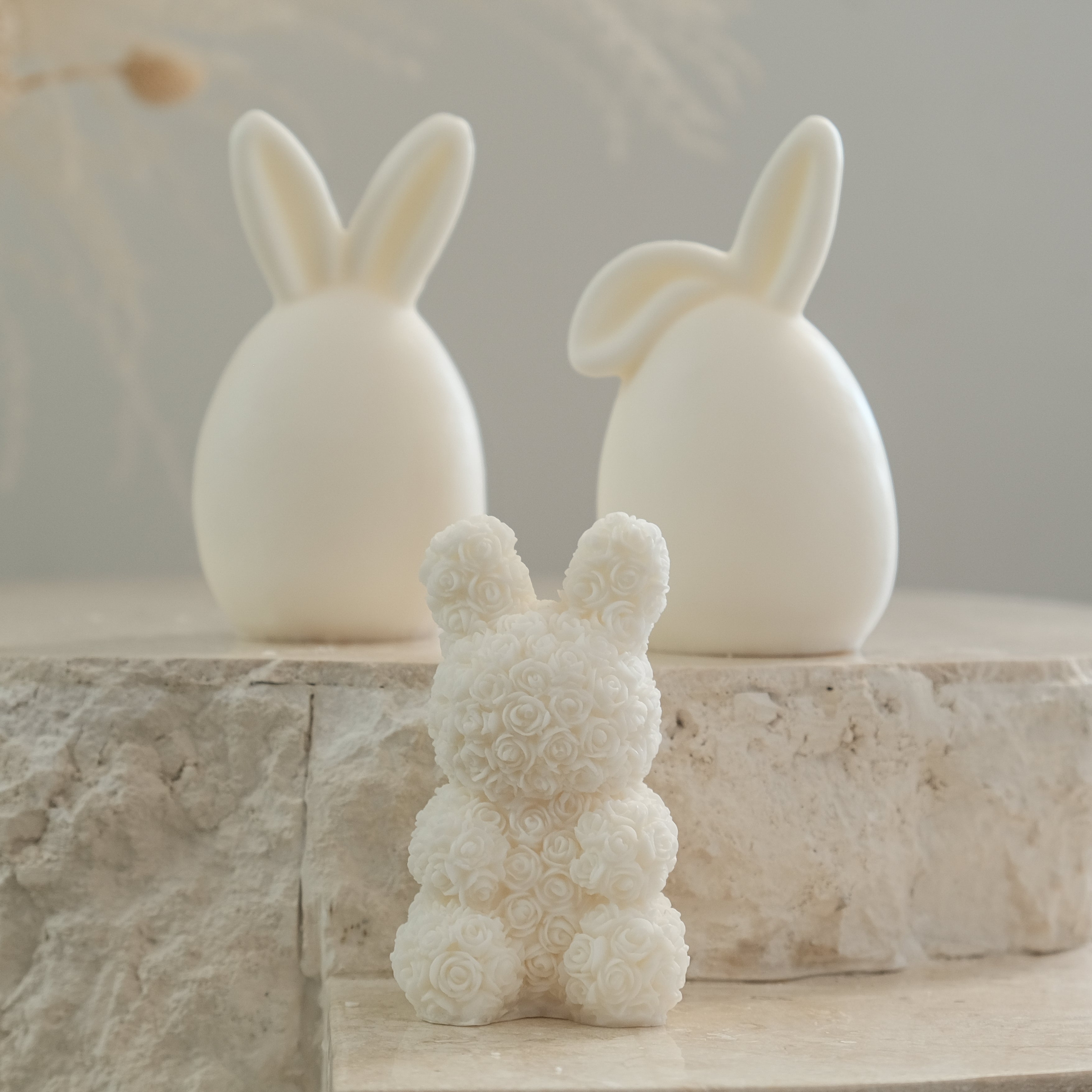 Durable Rose Bunny Candle Mould silicone candle mould by MYKA Candles and Moulds, ideal for resin moulds, soap moulds, and cake mould creations.