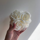 An intricate Rose Trio Silicone Candle Mould silicone candle mold by MYKA Candles and Moulds, designed for aesthetic candles and resin moulds.