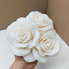 A detailed Rose Trio Silicone Candle Mould silicone candle mould by MYKA Candles and Moulds, perfect for candle making, soap moulds, and resin moulds.