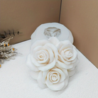A premium Rose Trio Silicone Candle Mould silicone candle mold by MYKA Candles and Moulds, a versatile tool for soap, resin, and cake mould crafting.