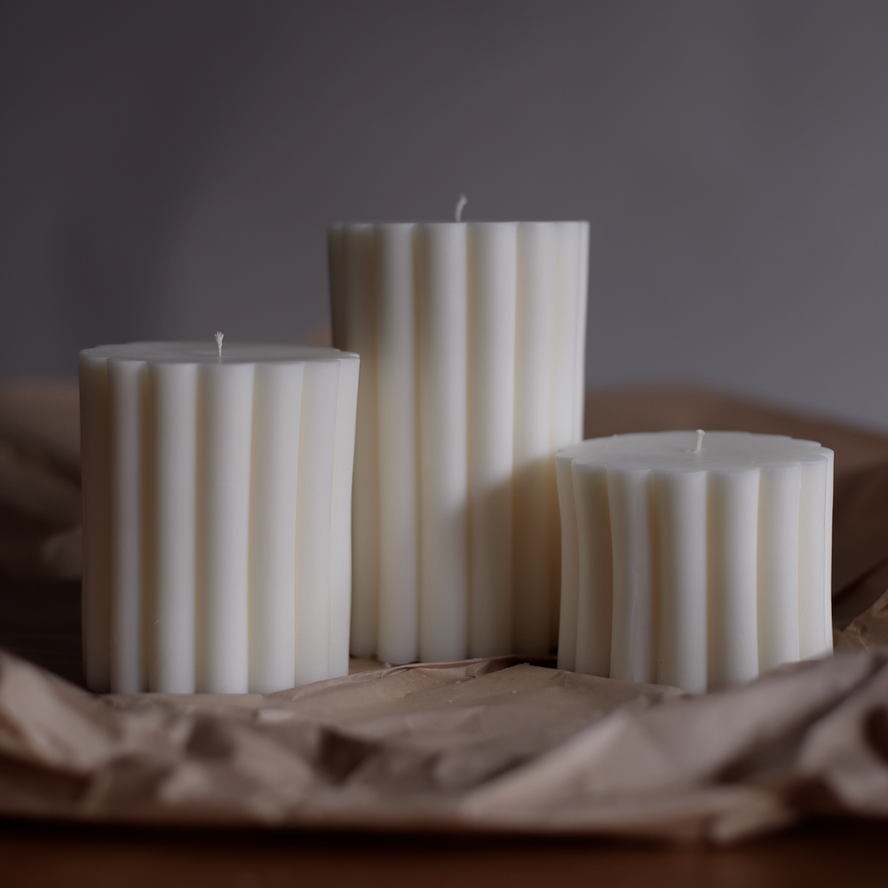 The Rosetta Pillar Candle Moulds silicone candle mould by MYKA Candles and Moulds, perfect for small business candle, soap, and cake mould production.