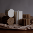 The flexible Rosetta Pillar Candle Moulds silicone candle mould by MYKA Candles and Moulds, suitable for soap moulds and food-grade cake mould use.