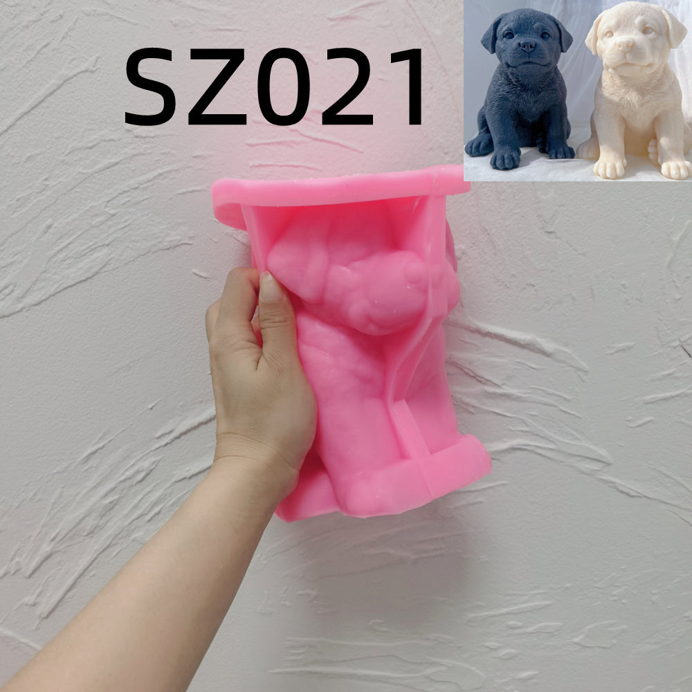 A high-performance Rottweiler Puppy Candle Mould silicone candle mold from MYKA Candles and Moulds for resin art and professional baking mould use.