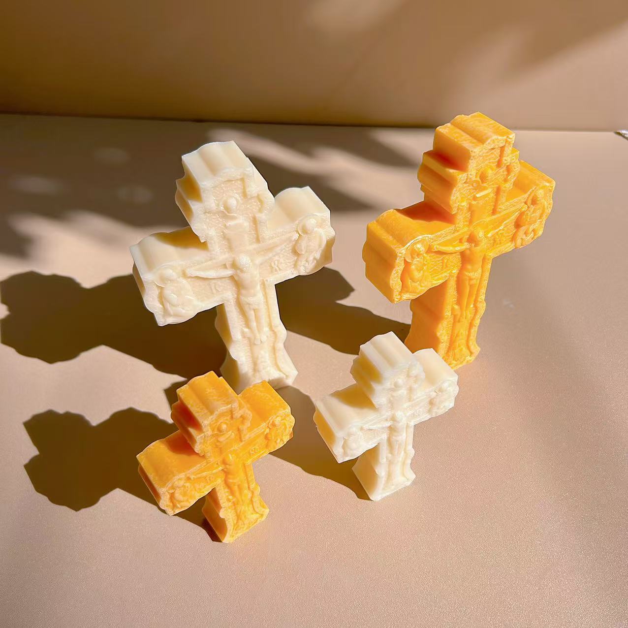 Durable Sacred Cross Silicone Candle Moulds silicone candle mould by MYKA Candles and Moulds, ideal for resin moulds, soap moulds, and cake mould creations.