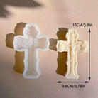 The flexible Sacred Cross Silicone Candle Moulds silicone candle mould by MYKA Candles and Moulds, suitable for soap moulds and food-grade cake mould use.