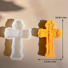 A Sacred Cross Silicone Candle Moulds silicone candle mold by MYKA Candles and Moulds, the perfect multipurpose tool for soap, resin, and cake mould casting.