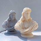 A detailed Sacred Heart of Jesus Silicone Candle Mould silicone candle mould by MYKA Candles and Moulds, perfect for candle making, soap moulds, and resin moulds.