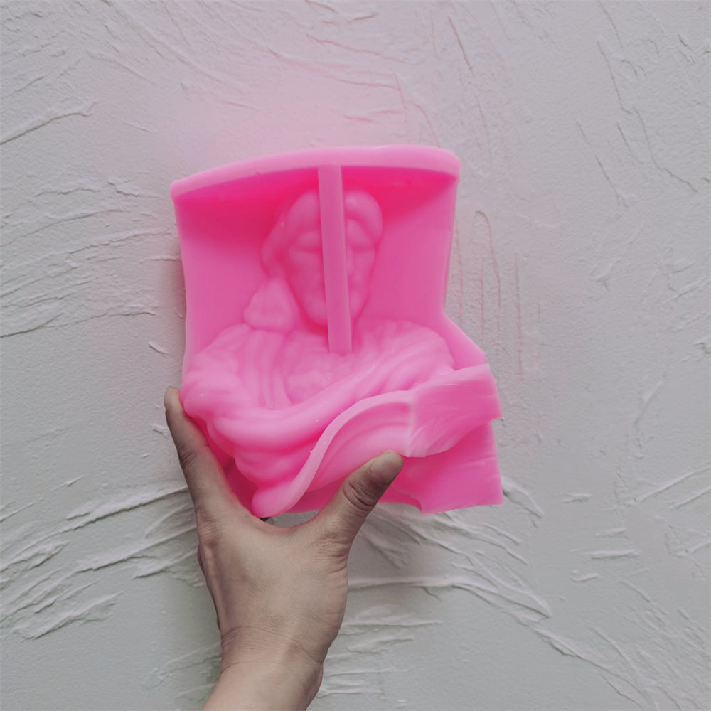 A versatile Sacred Heart of Jesus Silicone Candle Mould silicone candle mould by MYKA Candles and Moulds, suitable for resin moulds and decorative cake mould shapes.