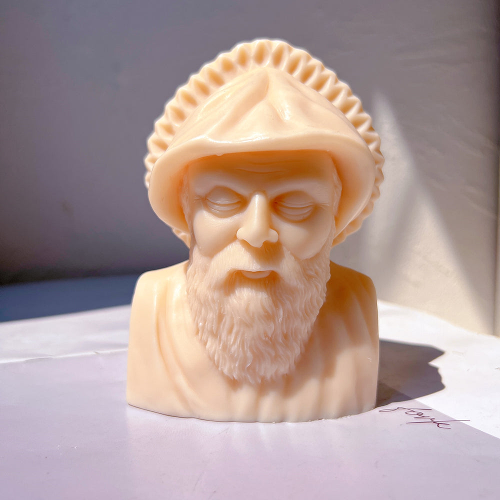 A high-performance Saint Charbel Bust Candle Mould silicone candle mold from MYKA Candles and Moulds for resin art and professional baking mould use.