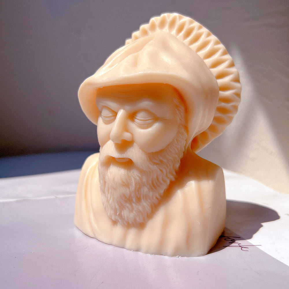 View of the Saint Charbel Bust Candle Mould silicone candle mould from MYKA Candles and Moulds, ideal for DIY soap moulds and cake mould projects.