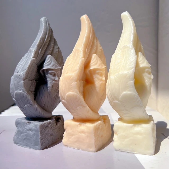 A detailed Saint Charbel in Angel Wing Candle Mould silicone candle mould by MYKA Candles and Moulds, perfect for candle making, soap moulds, and resin moulds.