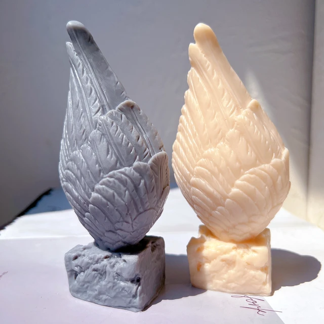 The Saint Charbel in Angel Wing Candle Mould silicone candle mould by MYKA Candles and Moulds, perfect for small business candle, soap, and cake mould production.