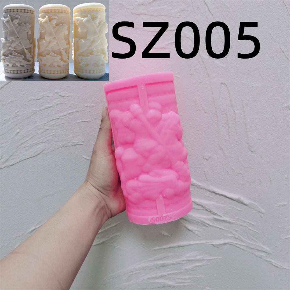 The Saint Pillar Candle Moulds silicone candle mold by MYKA Candles and Moulds, featuring high detail for candle, soap, and baking moulds.