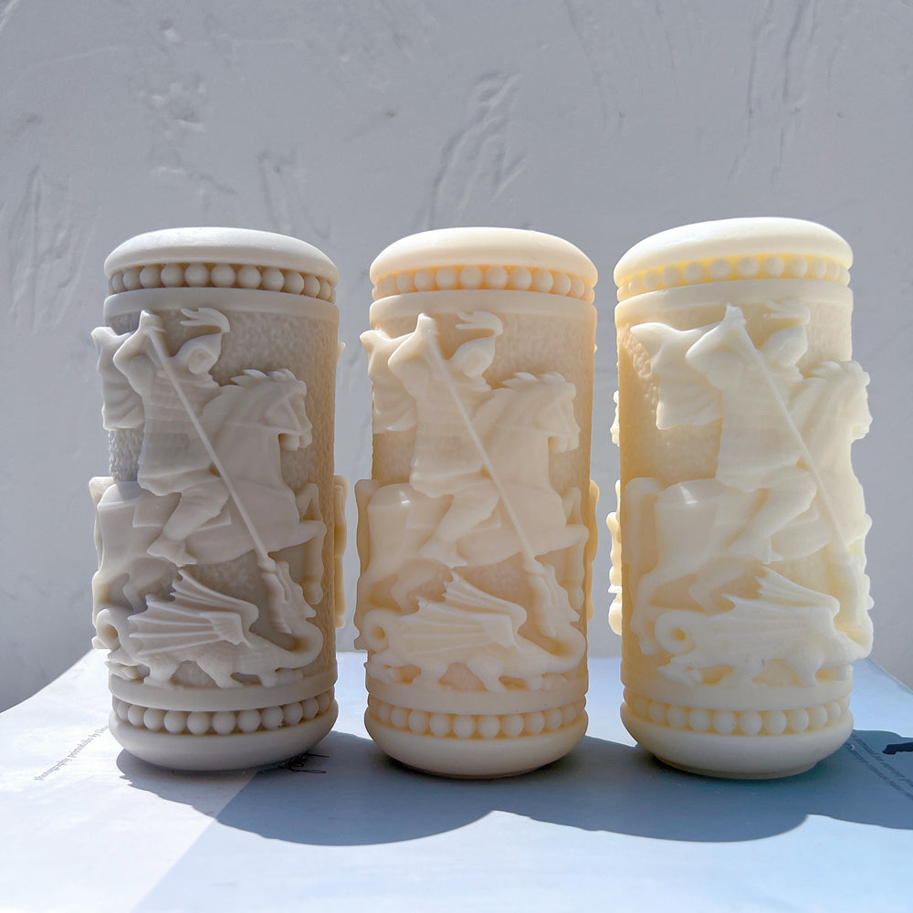 Professional Saint Pillar Candle Moulds silicone candle mould by MYKA Candles and Moulds, also used for resin moulds and baking mould designs.