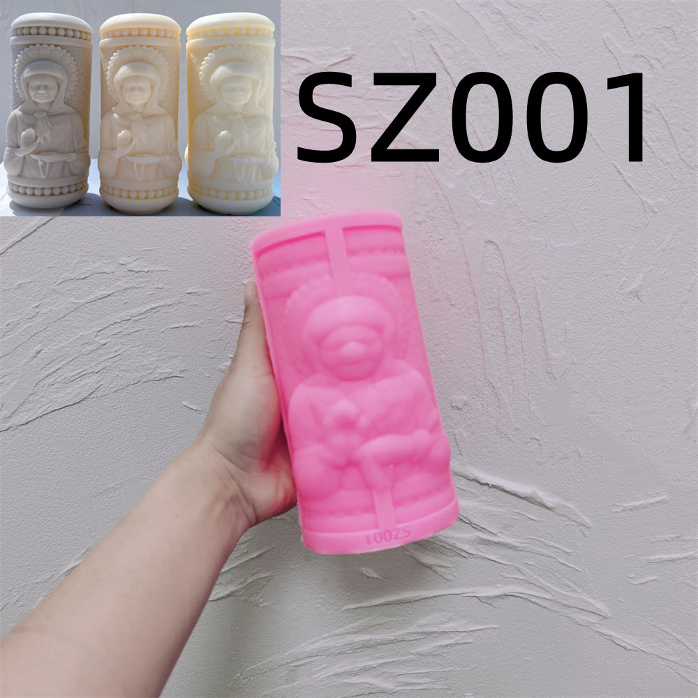 View of the Saint Pillar Candle Moulds silicone candle mould from MYKA Candles and Moulds, ideal for DIY soap moulds and cake mould projects.