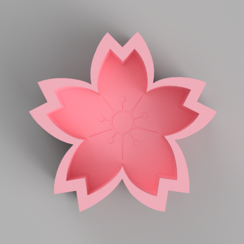 Close-up of the Sakura Vessel Mould silicone candle mould by MYKA Candles and Moulds for soy wax candles and concrete decor.