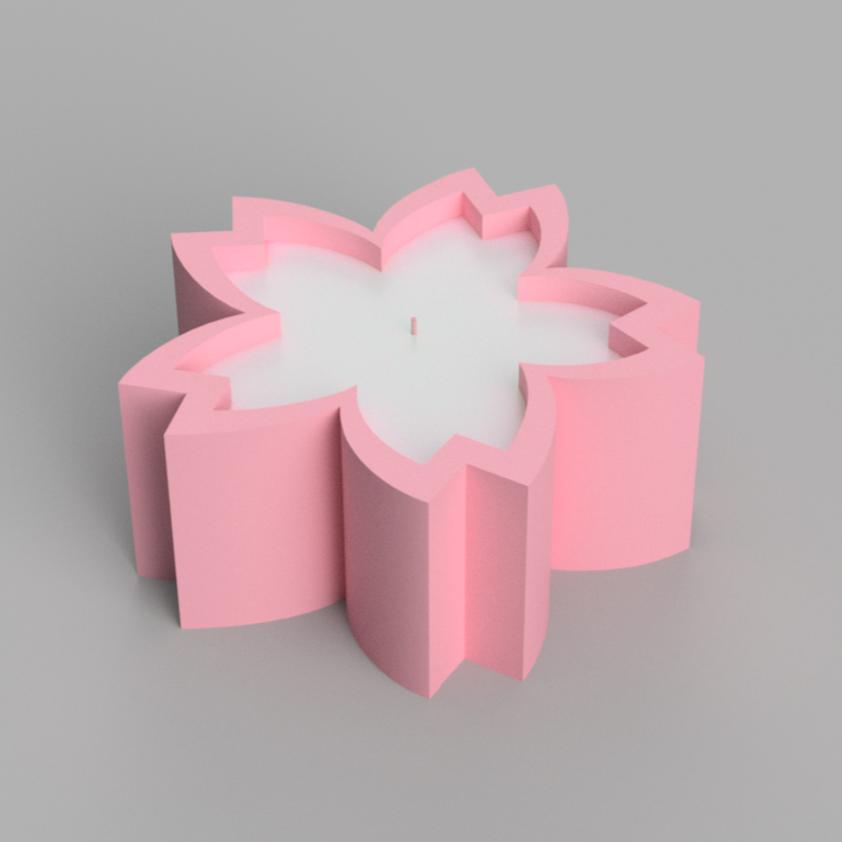 An intricate Sakura Vessel Mould silicone candle mold by MYKA Candles and Moulds, designed for aesthetic home decor and vessel moulds.