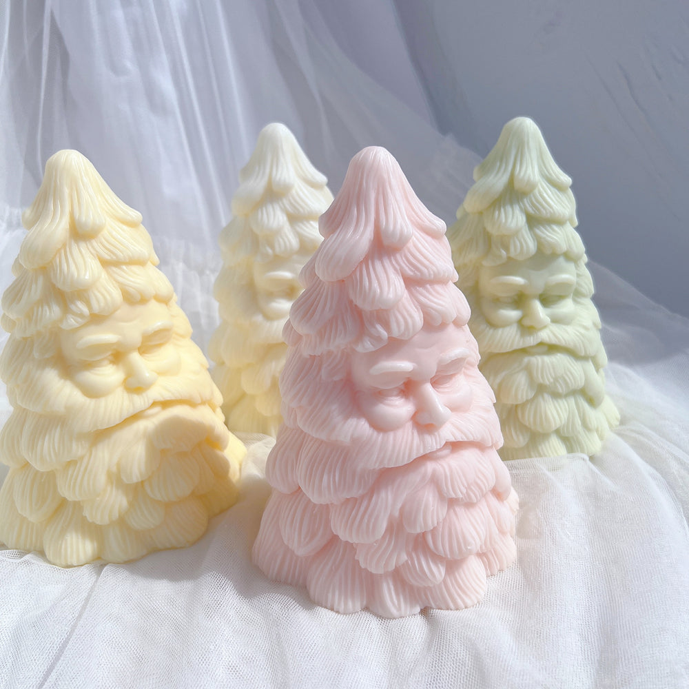 Precision-designed Santa Christmas Tree Candle Mould silicone candle mold by MYKA Candles and Moulds for resin moulds and gourmet cake mould designs.