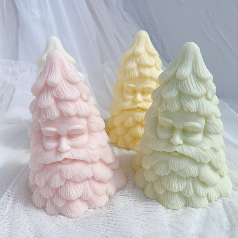 The Santa Christmas Tree Candle Mould silicone candle mold by MYKA Candles and Moulds, featuring high detail for candle, soap, and baking moulds.