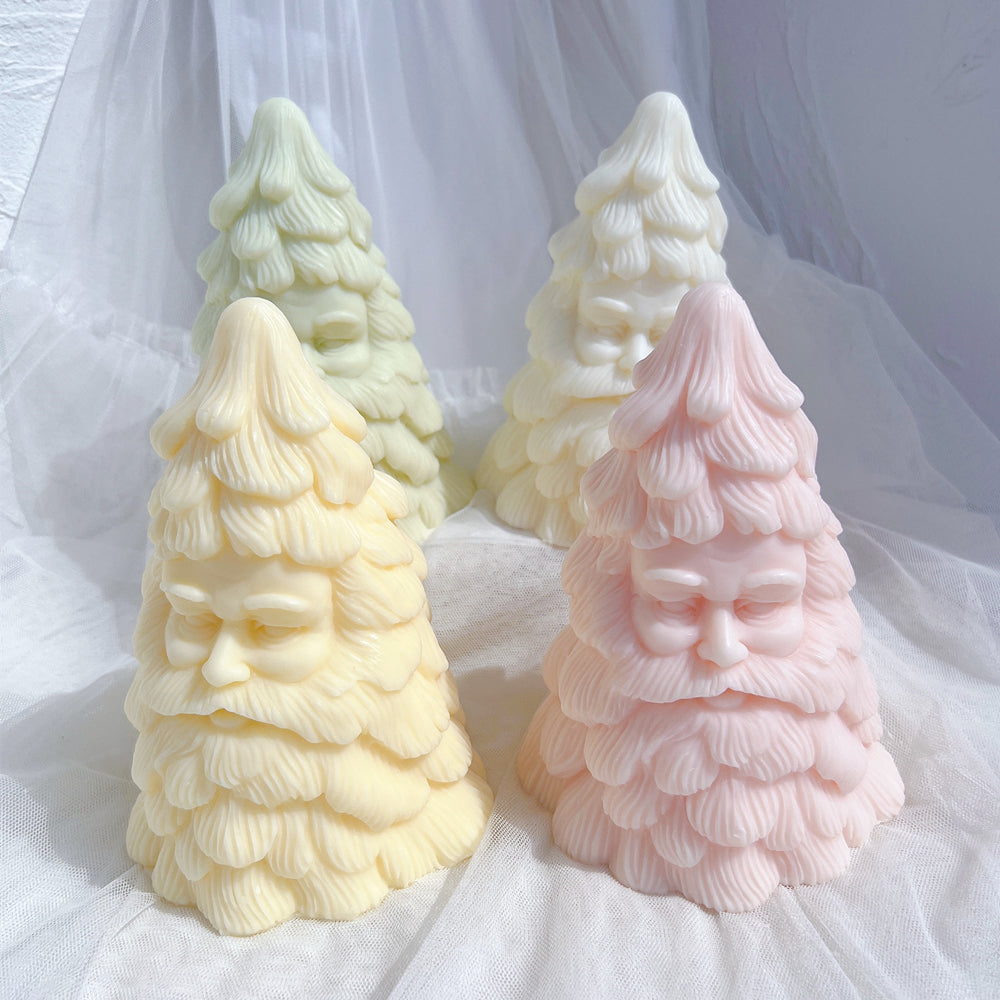 The flexible Santa Christmas Tree Candle Mould silicone candle mould by MYKA Candles and Moulds, suitable for soap moulds and food-grade cake mould use.