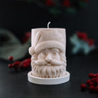 Professional Santa Pillar Candle Mould silicone candle mould by MYKA Candles and Moulds, also used for resin moulds and baking mould designs.