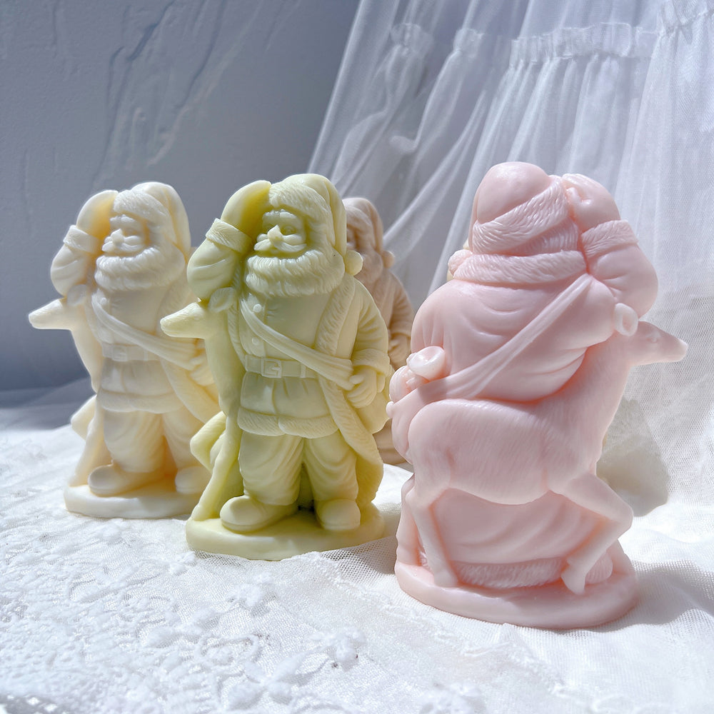 The Santa and Rudolf Candle Mould silicone candle mould by MYKA Candles and Moulds, perfect for small business candle, soap, and cake mould production.