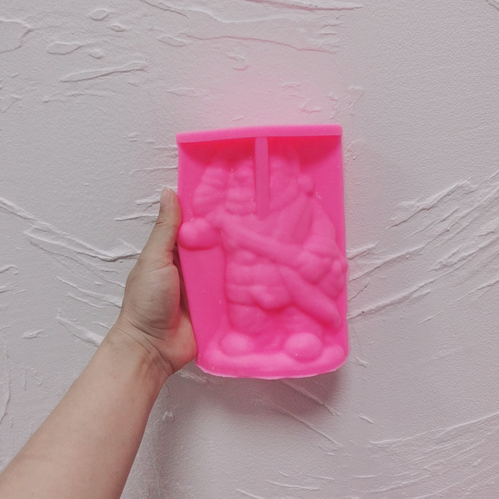 Professional Santa and Rudolf Candle Mould silicone candle mould by MYKA Candles and Moulds, also used for resin moulds and baking mould designs.