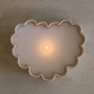 A versatile Scalloped Heart Vessel Mould silicone candle mould by MYKA Candles and Moulds, suitable for resin jars and concrete planter moulds.