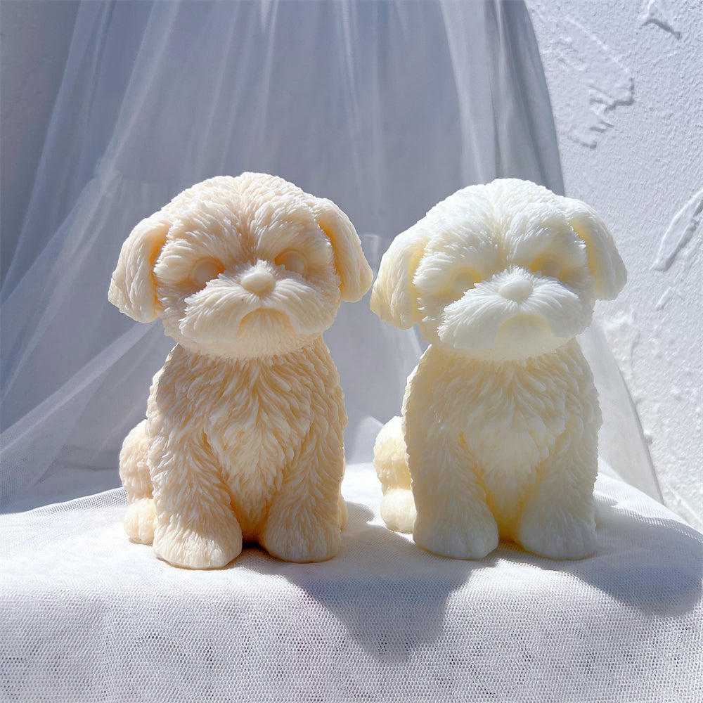 The Shih Tzu Puppy Candle Mould silicone candle mould by MYKA Candles and Moulds, a must-have for resin moulds and DIY baking mould enthusiasts.