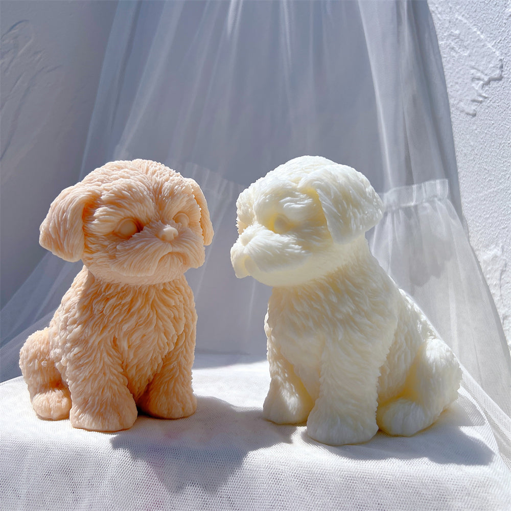The Shih Tzu Puppy Candle Mould silicone candle mould by MYKA Candles and Moulds, a must-have for resin moulds and DIY baking mould enthusiasts.