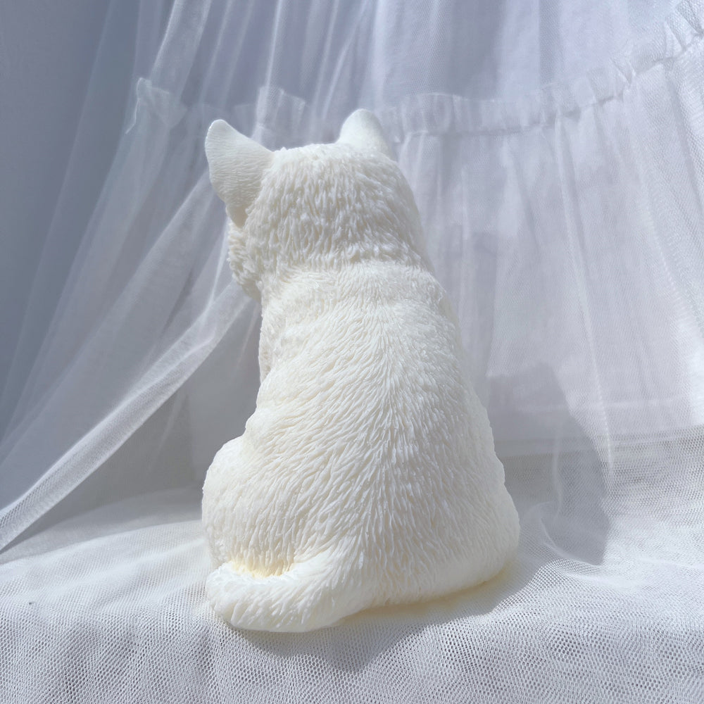 The Siberian Husky Puppy Candle Mould silicone candle mould by MYKA Candles and Moulds, perfect for small business candle, soap, and cake mould production.