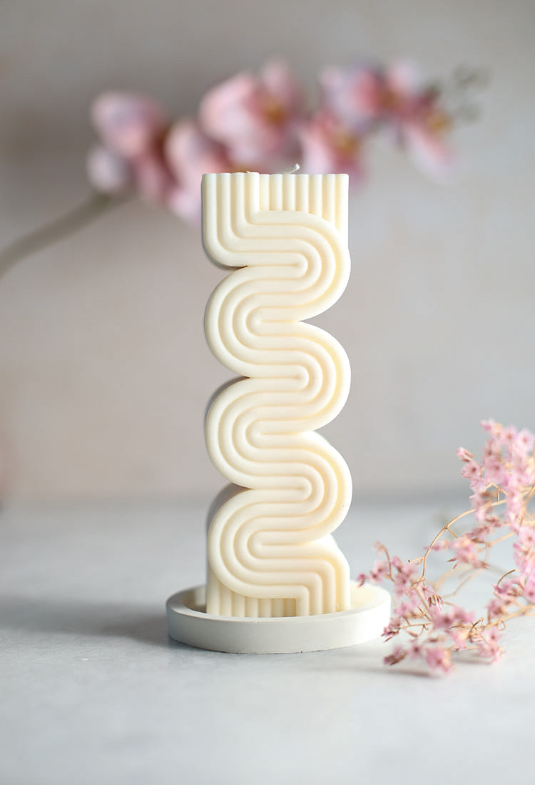 An intricate Sienna Candle Mould silicone candle mold by MYKA Candles and Moulds, designed for aesthetic candles and resin moulds.