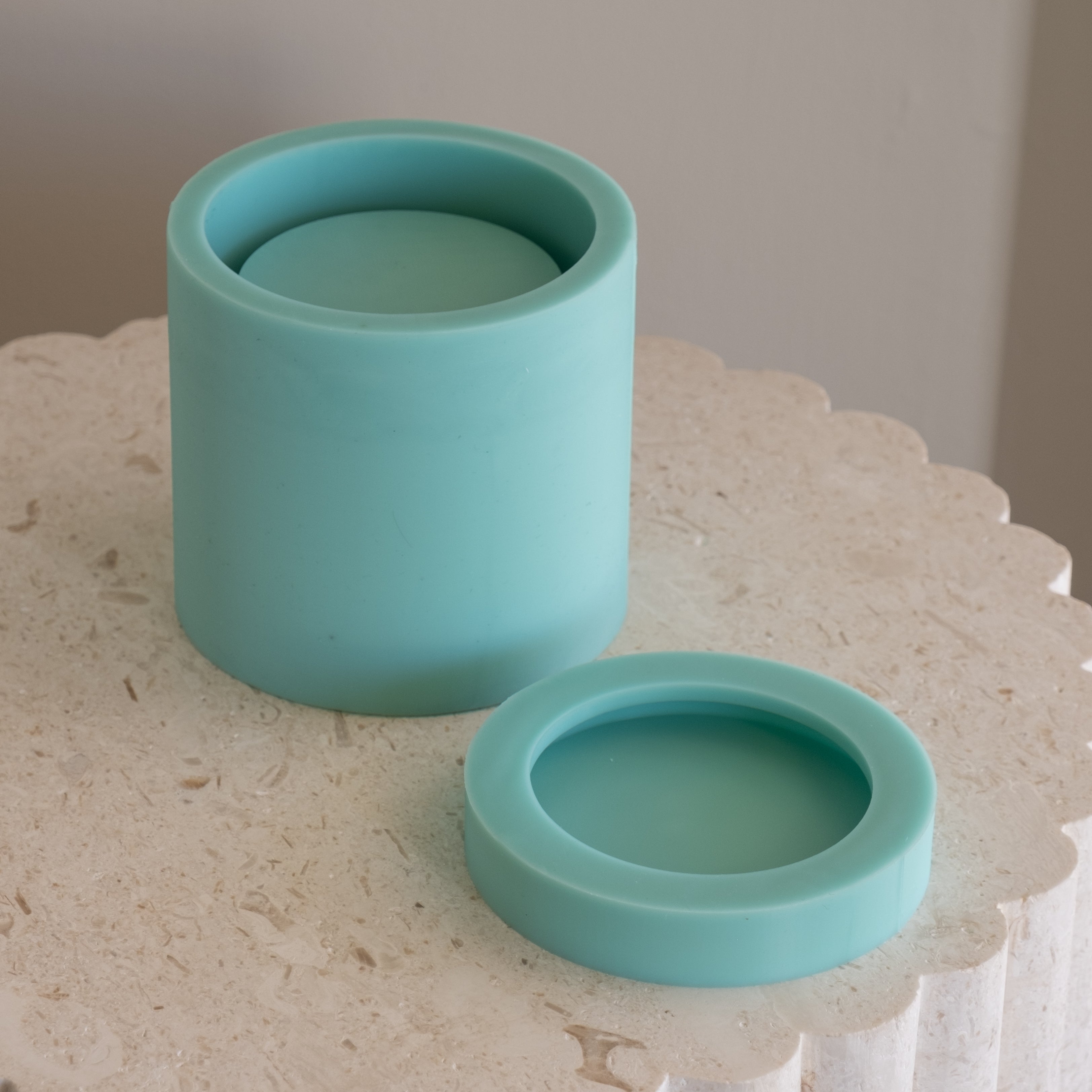 The Step Candle Jar Mould silicone candle mould from MYKA Candles and Moulds, a professional supply for vessel casting and candle making.