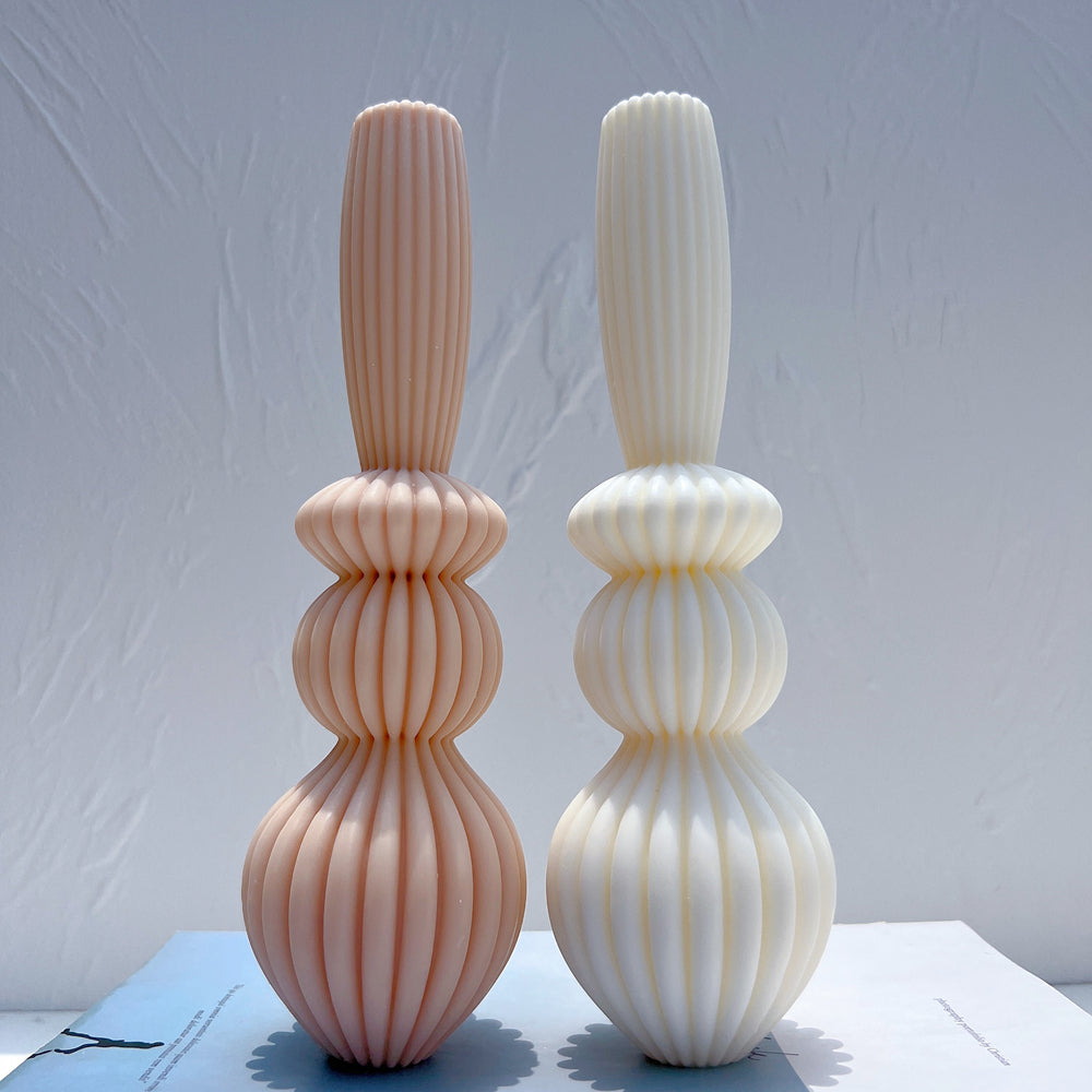 Durable Striped Vase Moulds silicone candle mould by MYKA Candles and Moulds, ideal for flower pot moulds and candle jars.