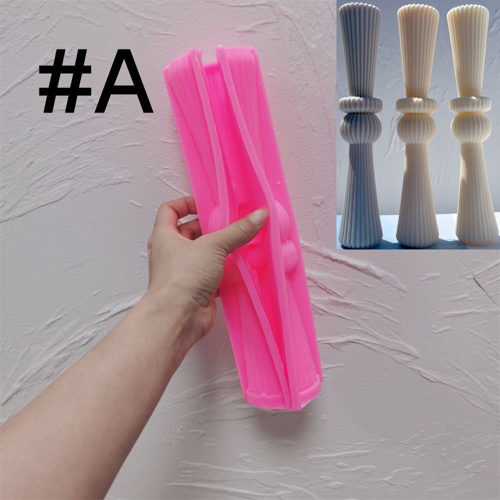 The Striped Vase Moulds silicone candle mold by MYKA Candles and Moulds, featuring high detail for cement and plaster vessel moulds.