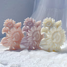 An aesthetic Sunflower Candle Mould silicone candle mould from MYKA Candles and Moulds, perfect for soap, resin, and cake mould art.