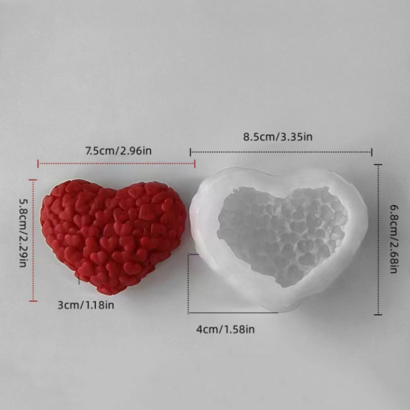 A Sweet Heart Silicone Candle Moulds silicone candle mold by MYKA Candles and Moulds, designed for easy release in soap, resin, and cake mould casting.