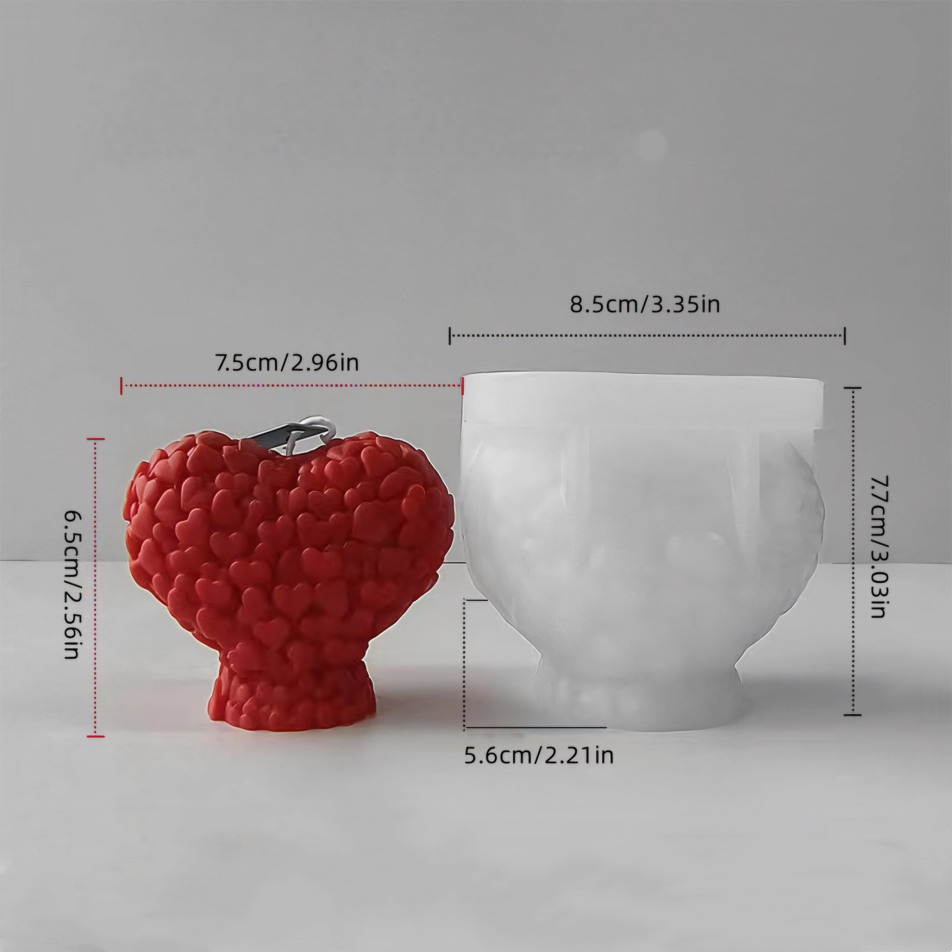 A detailed Sweet Heart Silicone Candle Moulds silicone candle mould by MYKA Candles and Moulds, perfect for candle making, soap moulds, and resin moulds.