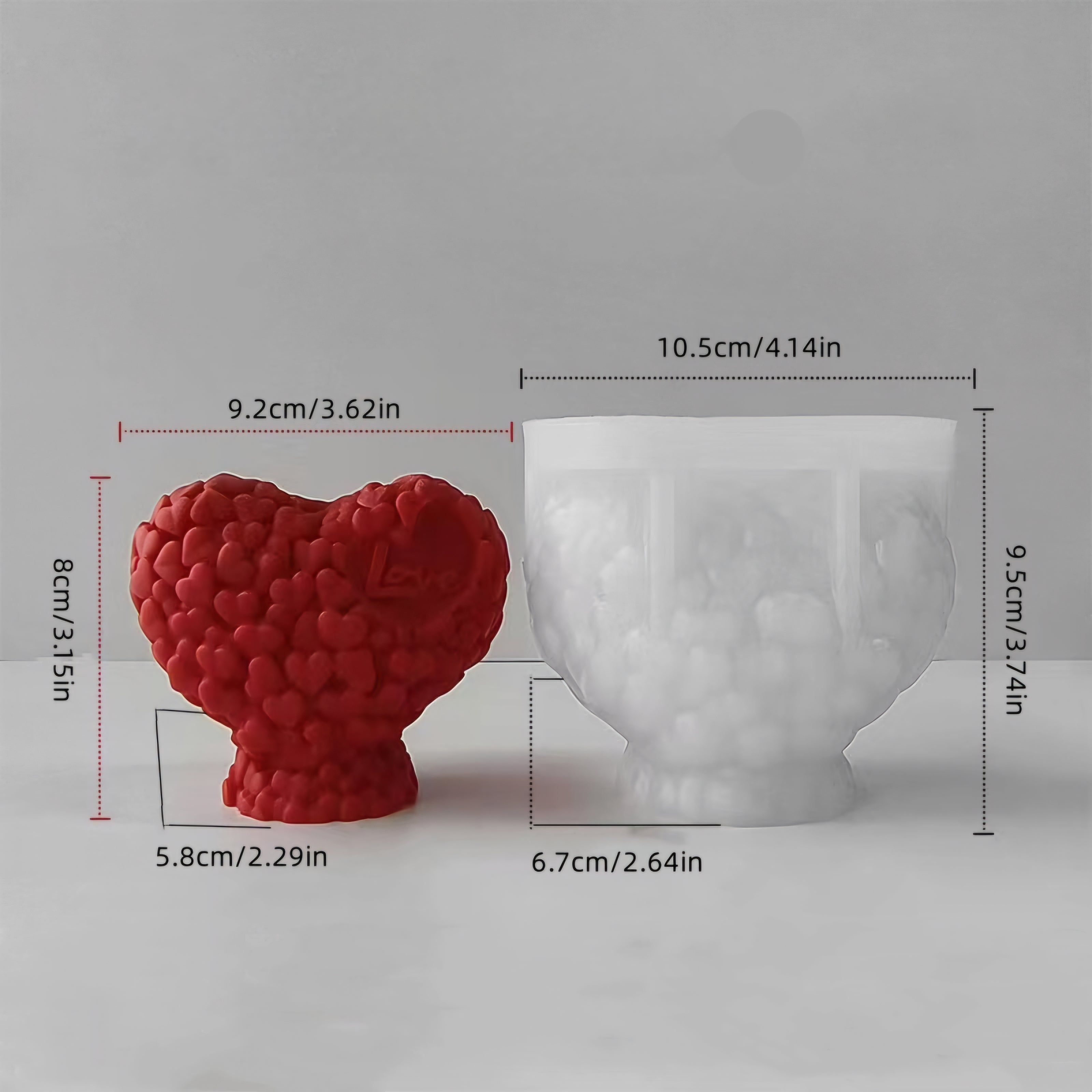 A premium Sweet Heart Silicone Candle Moulds silicone candle mold by MYKA Candles and Moulds, a versatile tool for soap, resin, and cake mould crafting.