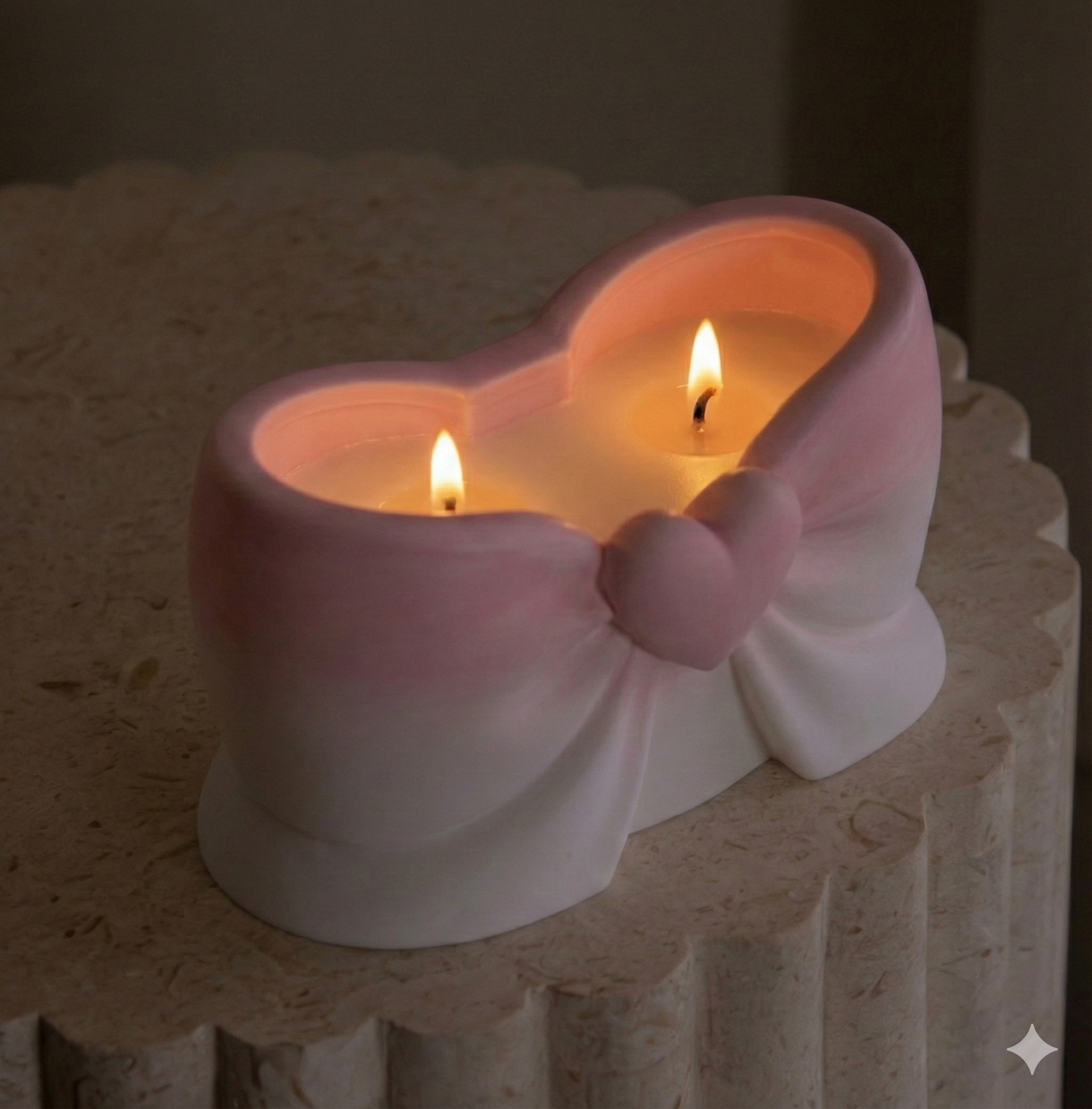 Professional Sweetheart Bow Vessel Mould silicone candle mould by MYKA Candles and Moulds, also used for succulent planters and resin moulds.