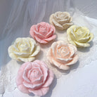 Close-up of the Textured Rose Candle Moulds silicone candle mould by MYKA Candles and Moulds for soy wax, soap moulds, and baking mould hobbyists.