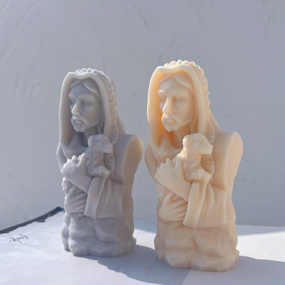 The The Good Shepherd Silicone Candle Mould silicone candle mould by MYKA Candles and Moulds, a top choice for artistic resin moulds and baking moulds.
