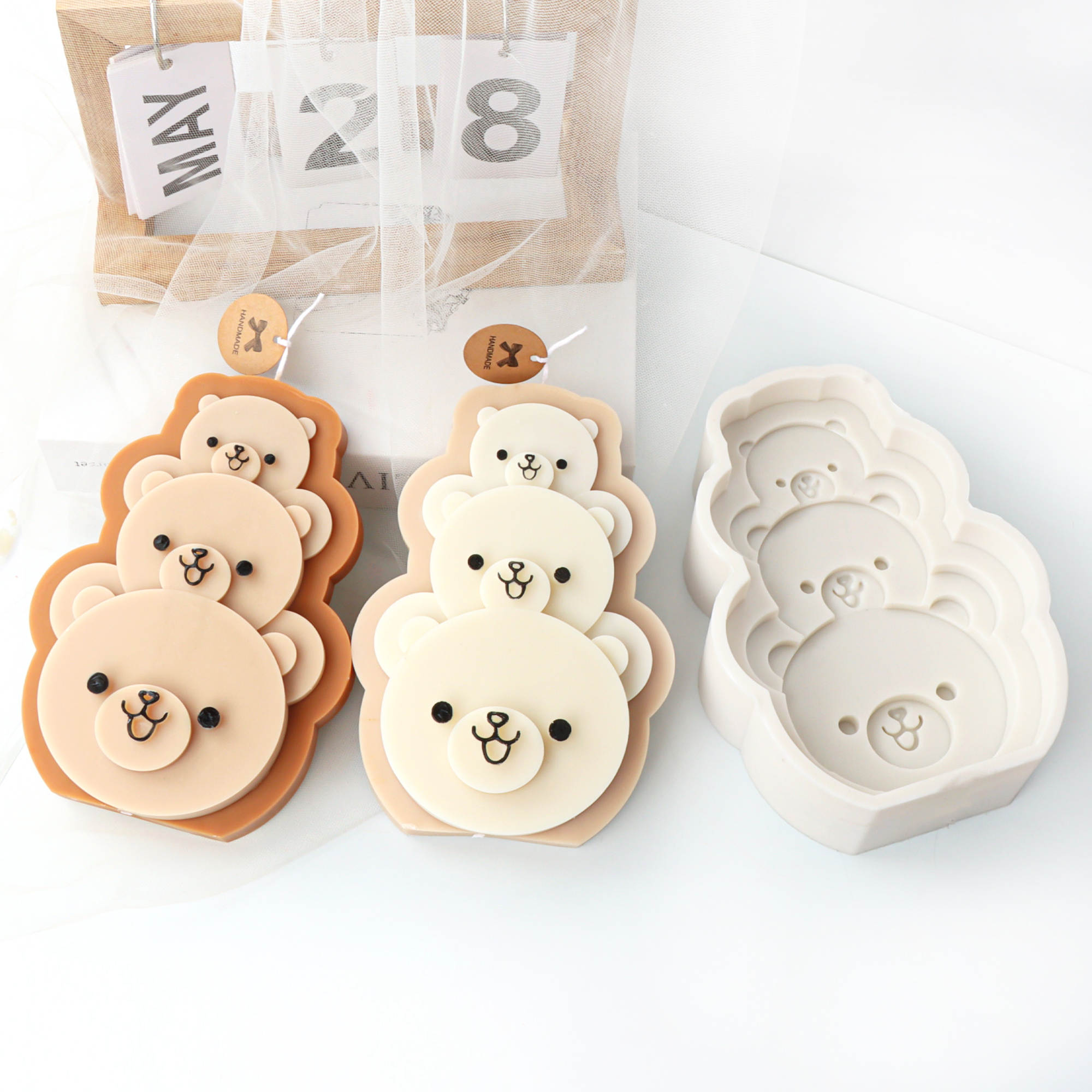 Professional Three Bears Candle Mould silicone candle mould by MYKA Candles and Moulds, also used for resin moulds and baking mould designs.