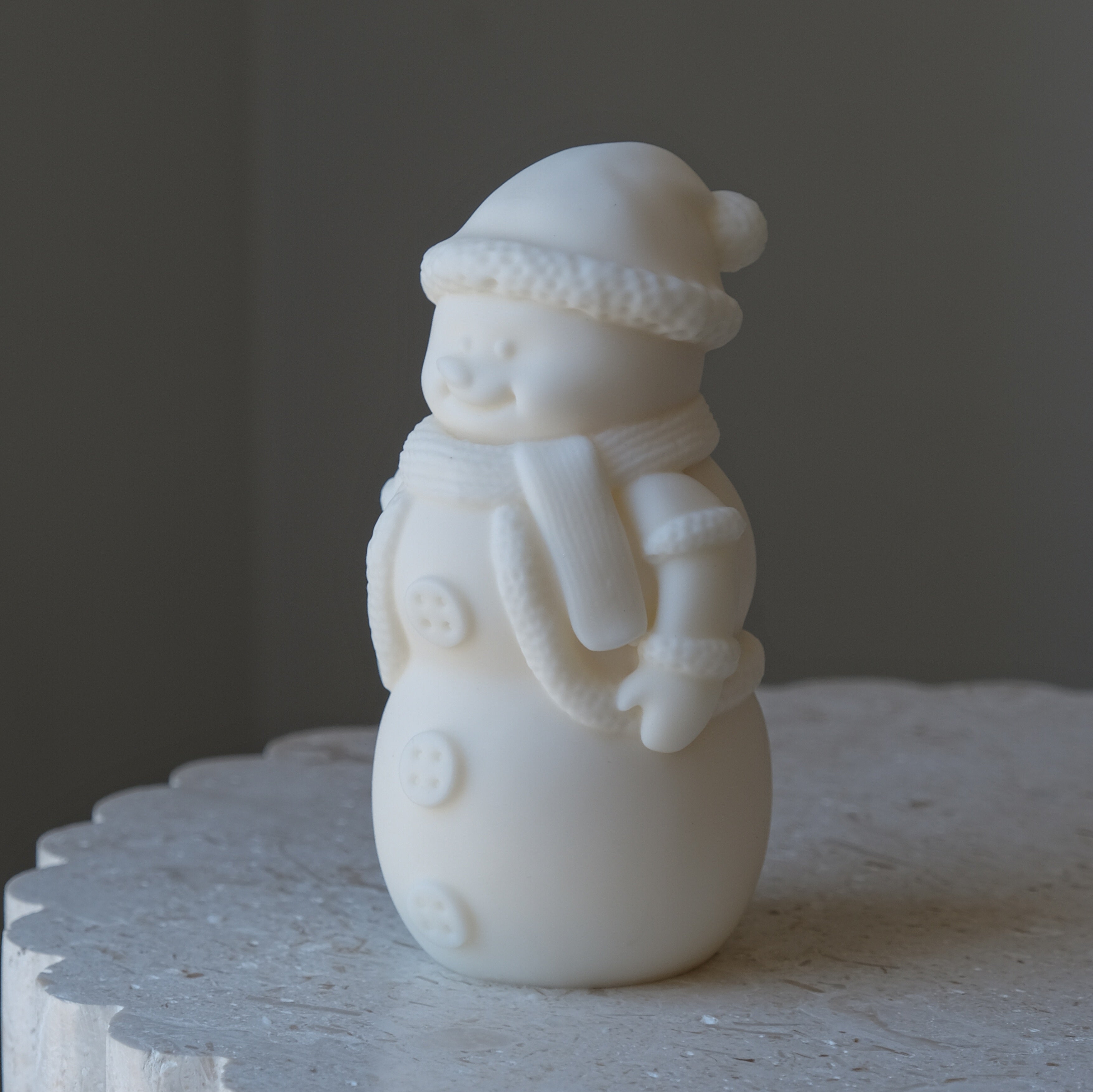 The Three-Tier Snowman Silicone Candle Mould silicone candle mold by MYKA Candles and Moulds, featuring high detail for candle, soap, and baking moulds.