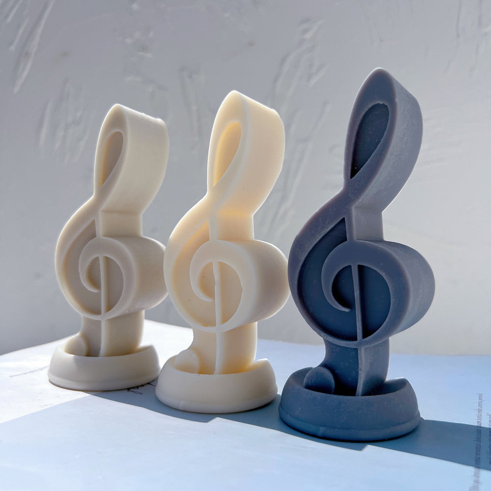 High-quality Treble Clef Music Note Candle Mould silicone candle mould from MYKA Candles and Moulds, great for resin moulds and professional baking mould needs.