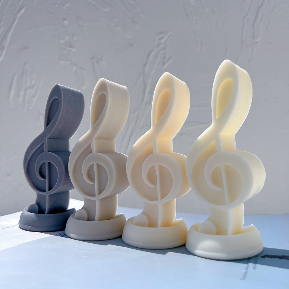 The Treble Clef Music Note Candle Mould silicone candle mould from MYKA Candles and Moulds, a professional supply for candle, soap, and baking moulds.
