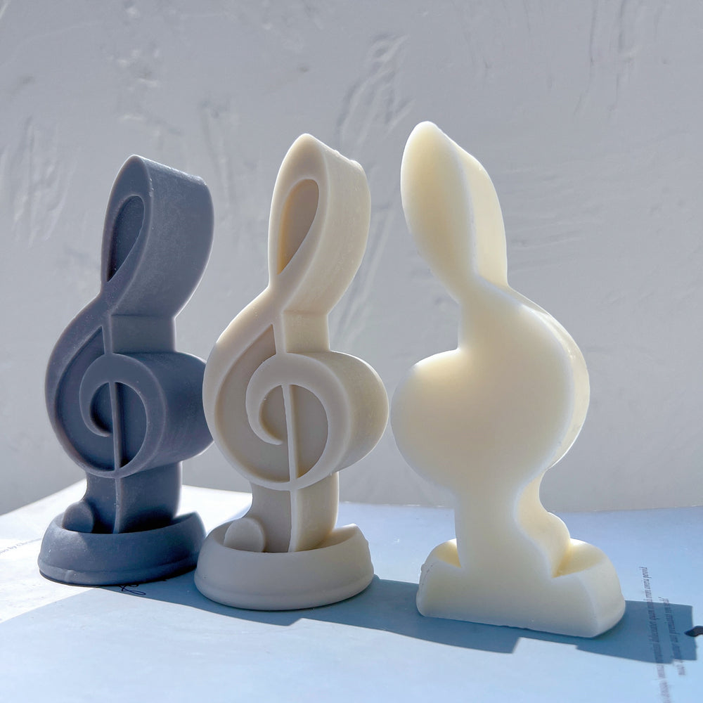 Precision-designed Treble Clef Music Note Candle Mould silicone candle mold by MYKA Candles and Moulds for resin moulds and gourmet cake mould designs.