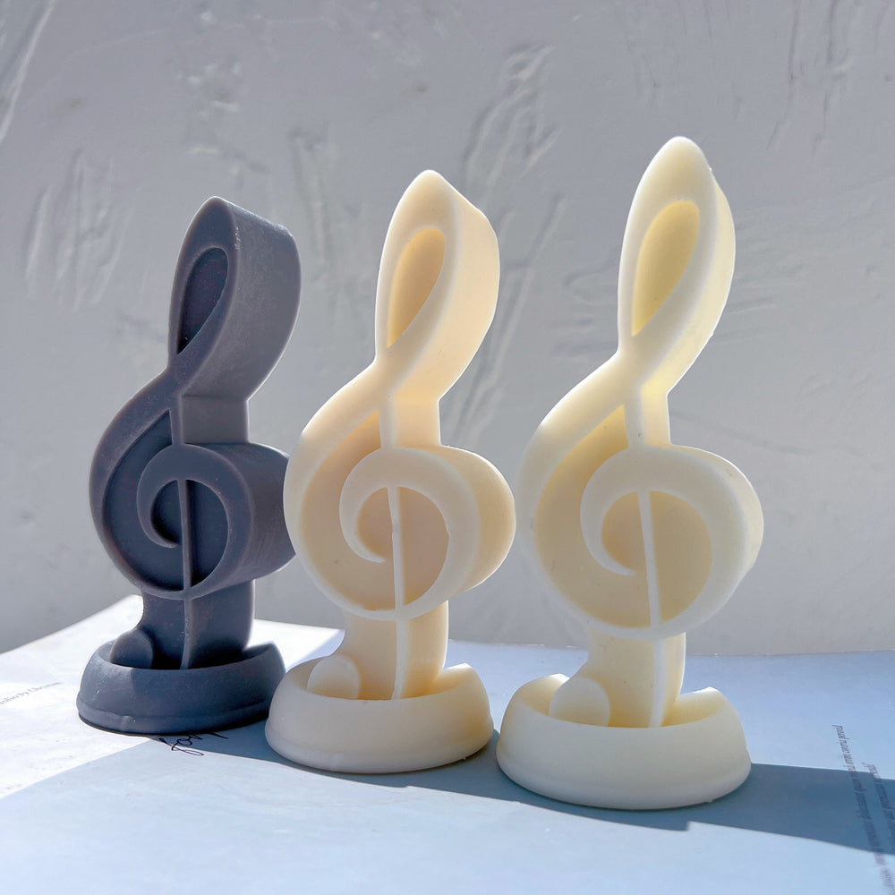 Handmade Treble Clef Music Note Candle Mould silicone candle mold from MYKA Candles and Moulds, perfect for resin moulds and unique baking mould shapes.
