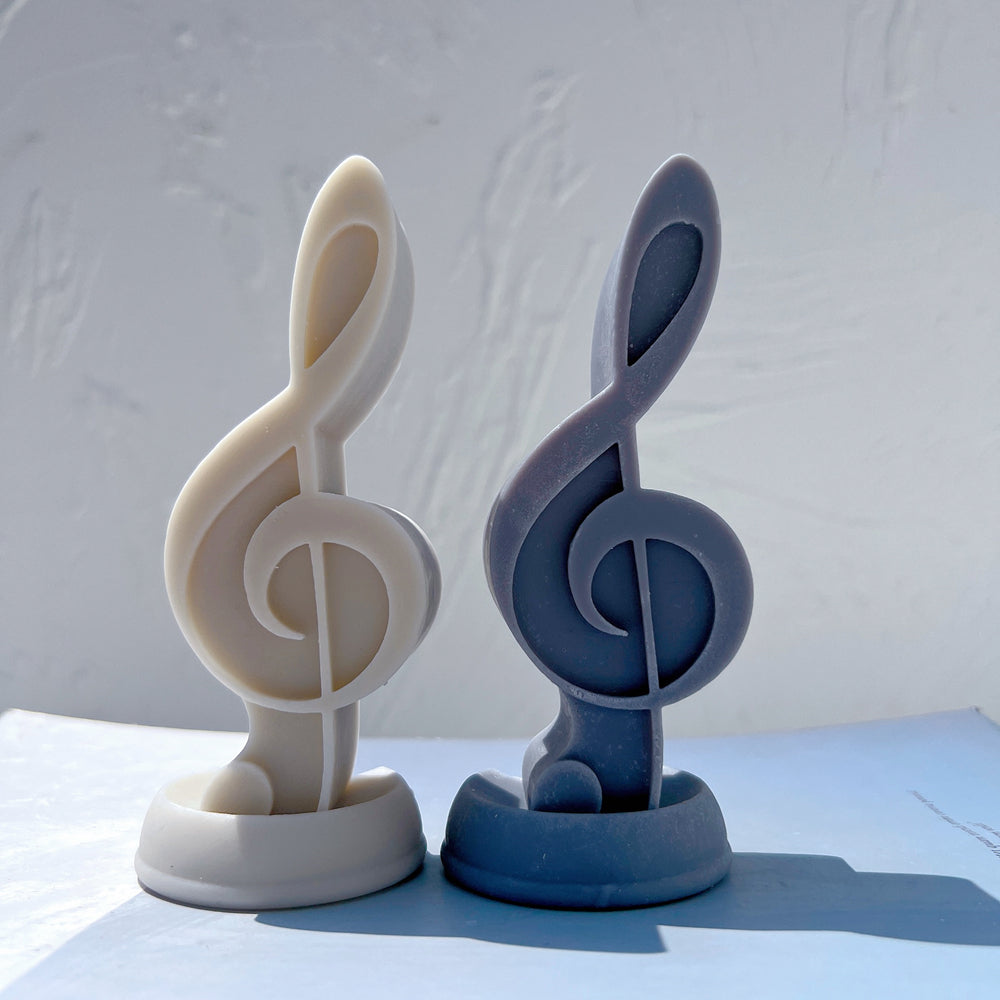 A versatile Treble Clef Music Note Candle Mould silicone candle mould by MYKA Candles and Moulds, suitable for resin moulds and decorative cake mould shapes.